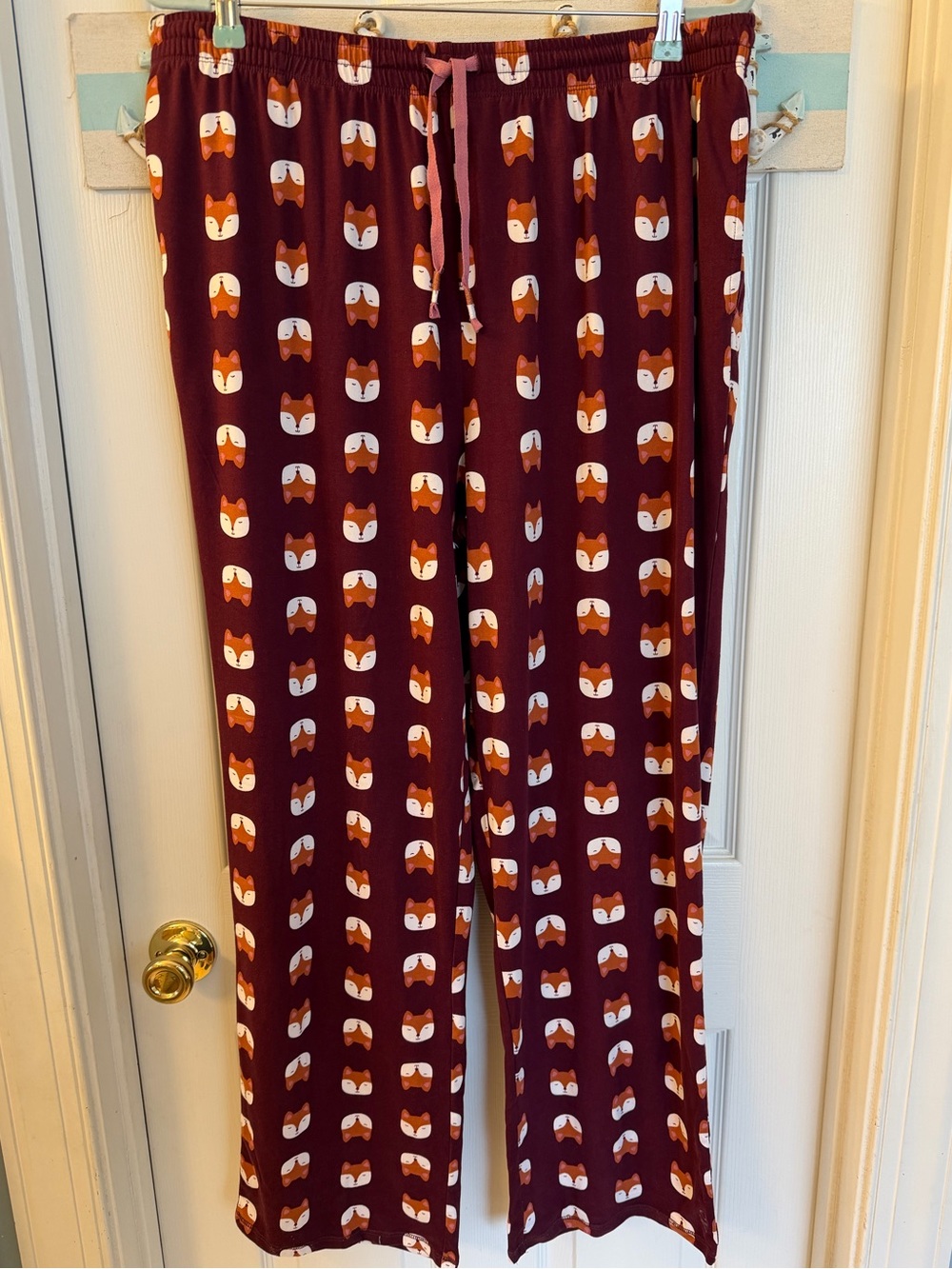 Cuddl Duds pajama pants featuring an all-over fox print pattern. Sz XL
